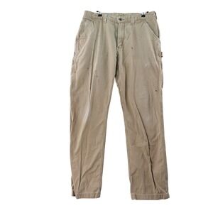 Carhartt Mens Size 36x32 Tan Work Pants Carpenter Utility Canvas Pants Y2K Baggy
